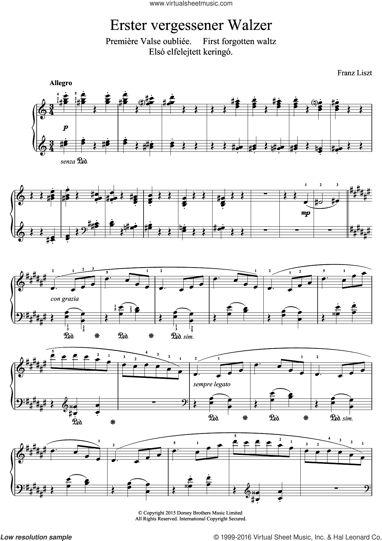 Valse Oubliee No.1
