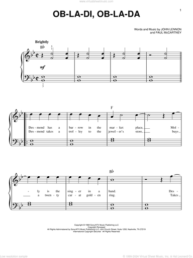 Ob-La-Di, Ob-La-Da, (beginner)