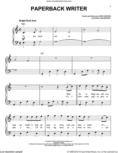 Paperback Writer, (beginner)