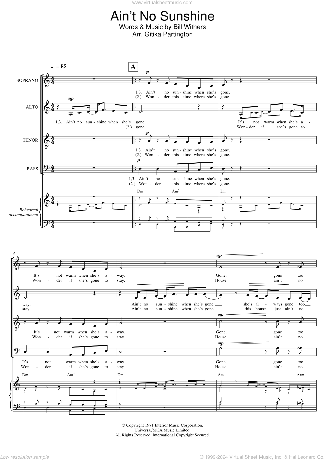 Ain't No Sunshine (Arr. Gitika Partington)