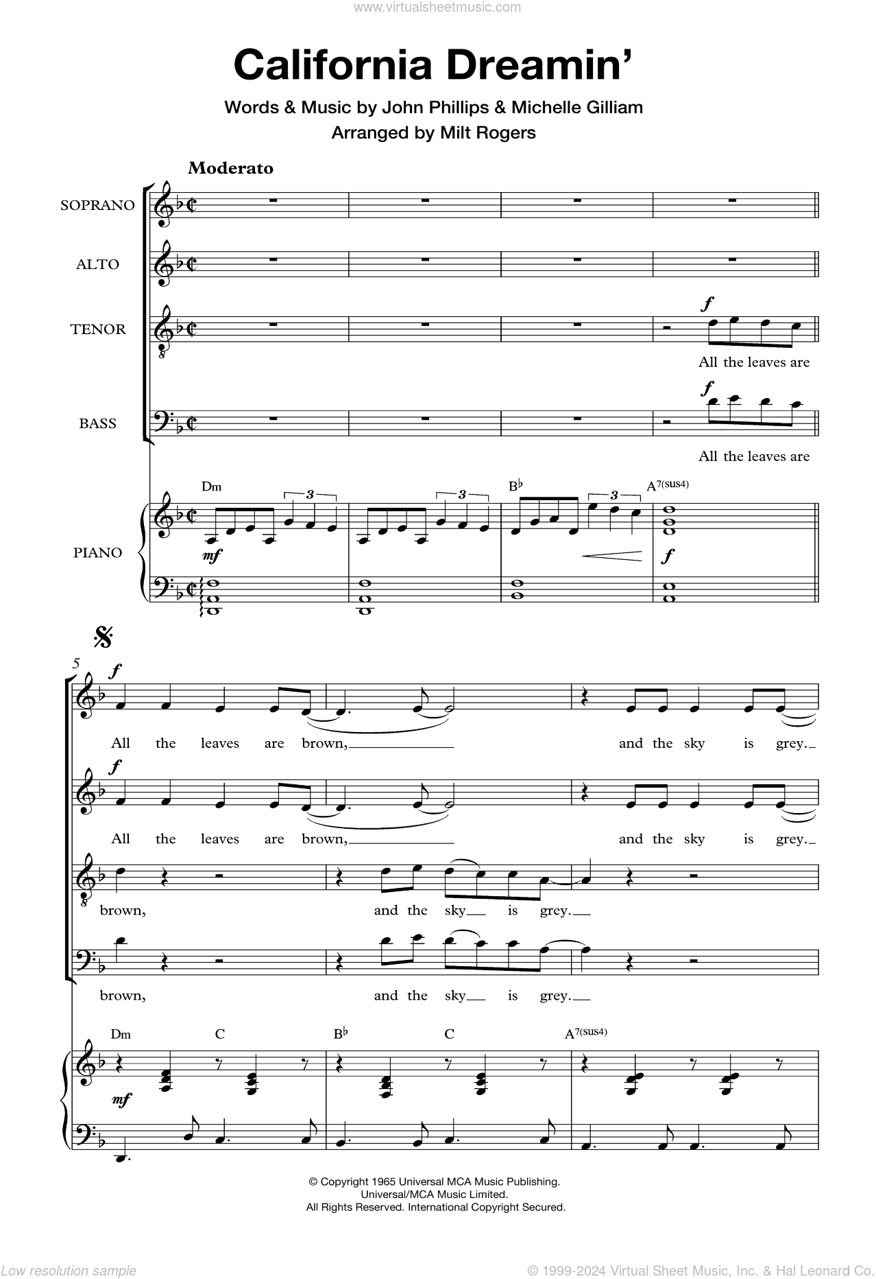 California Dreamin' (Arr. Milt Rogers)