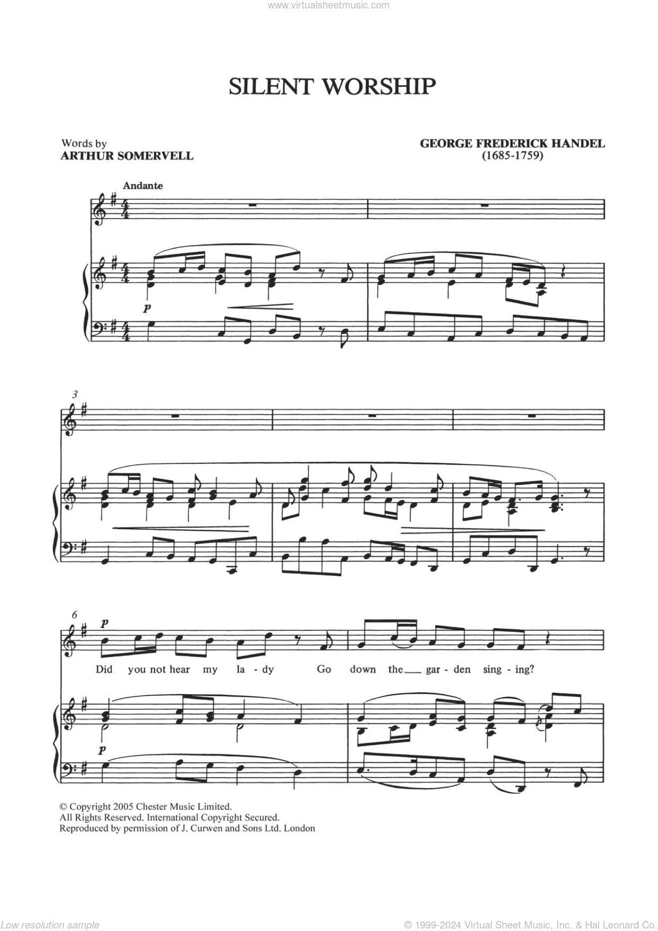Silent Worship (from Tolmeo HWV25)