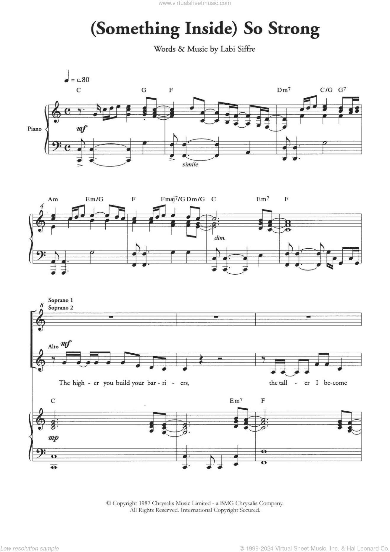 (Something Inside) So Strong (Arr. Berty Rice)