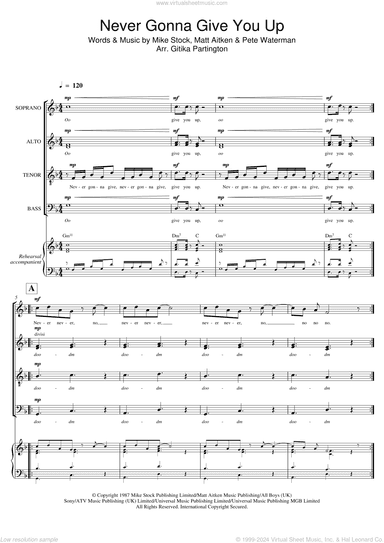 Never Gonna Give You Up (Arr. Gitika Partington)
