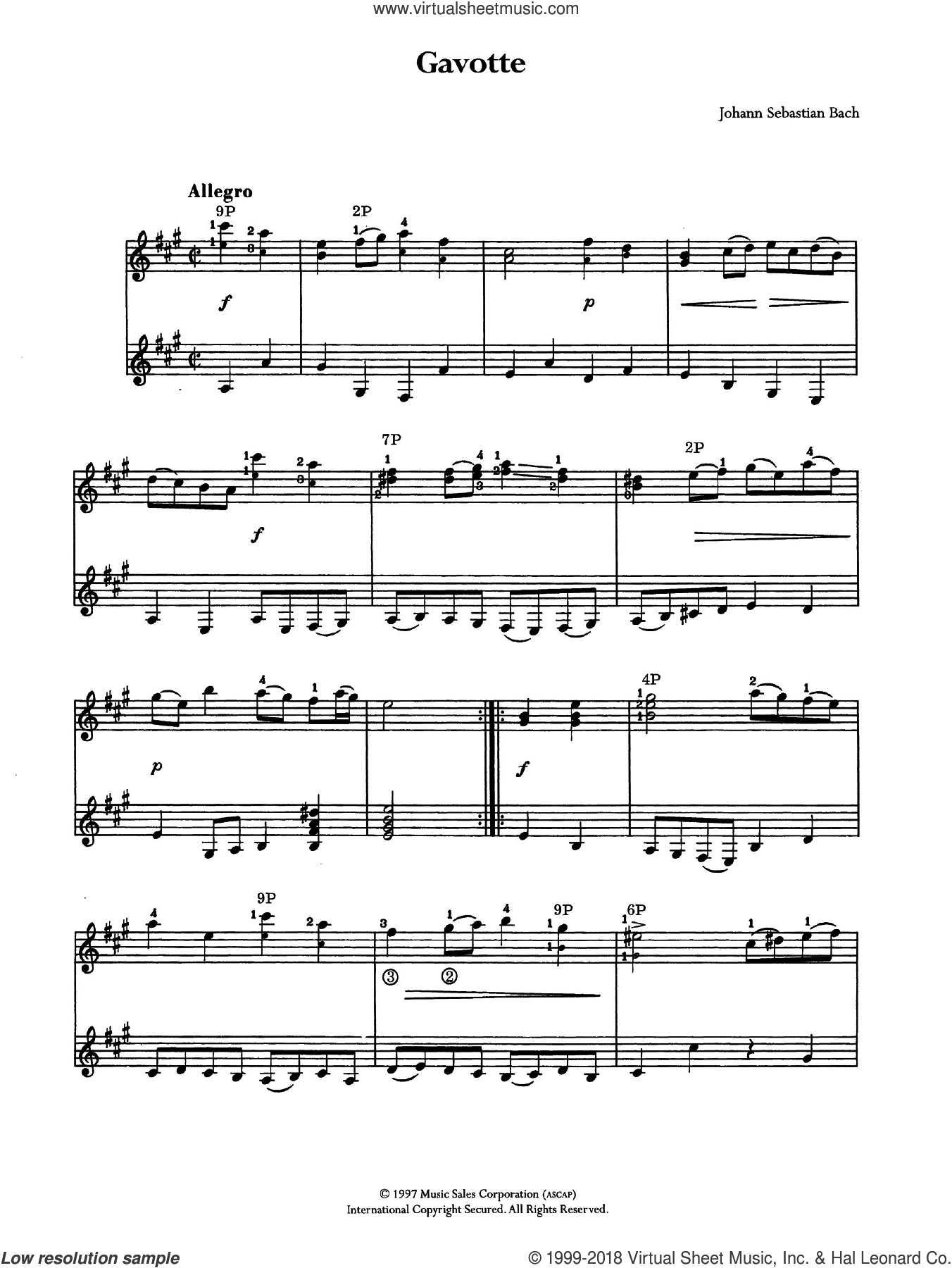 Gavotte (from French Suite No. 5)