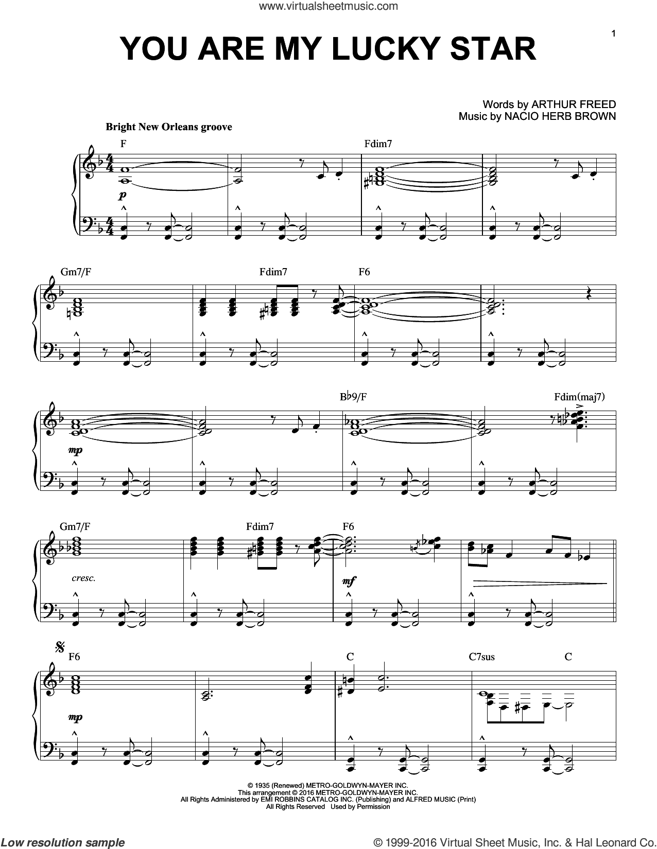 You Are My Lucky Star [Jazz version] (arr. Brent Edstrom)
