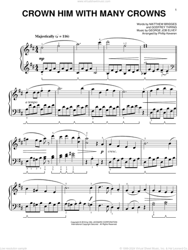 Crown Him With Many Crowns [Classical version] (arr. Phillip Keveren)