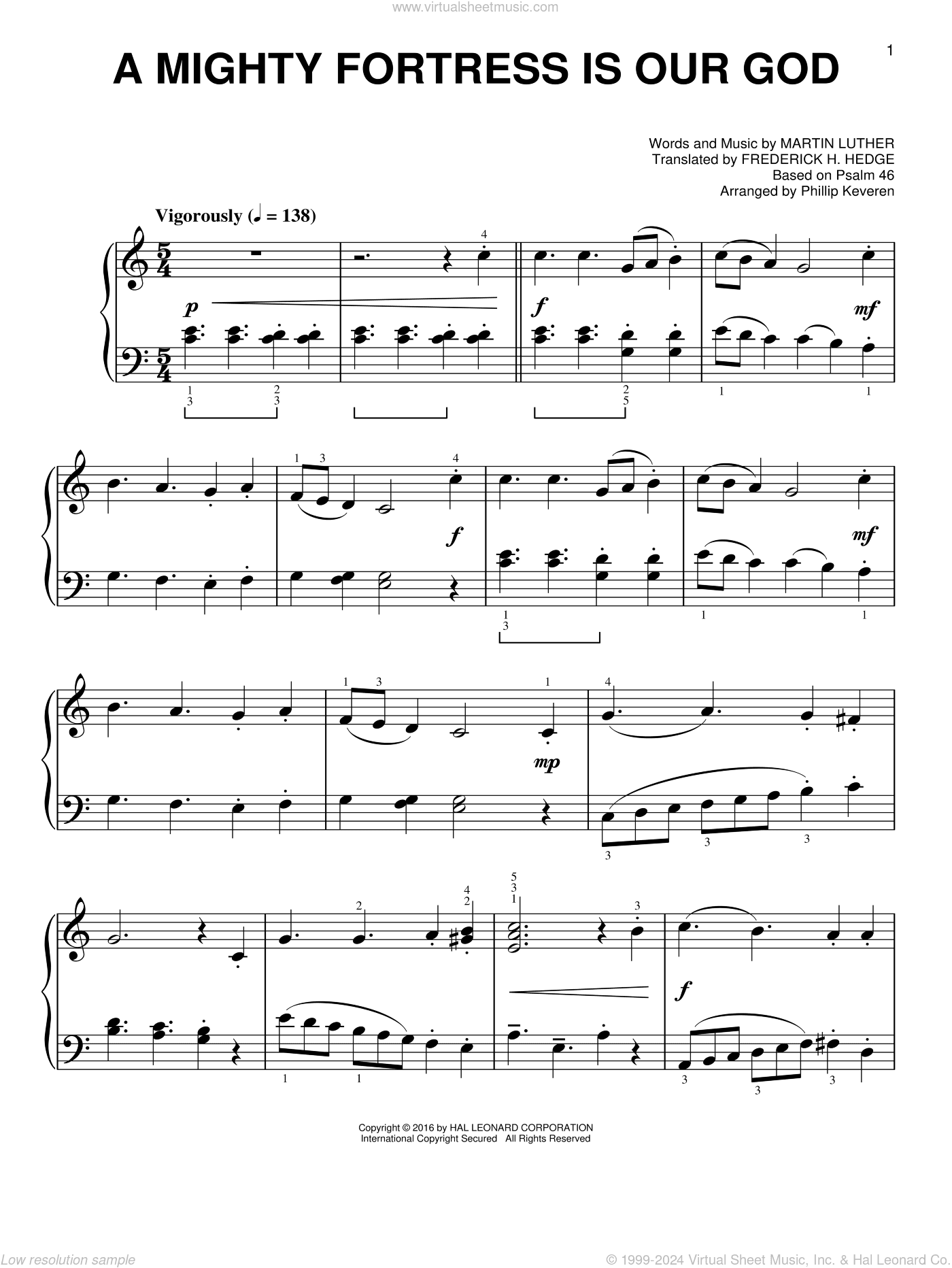 A Mighty Fortress Is Our God [Classical version] (arr. Phillip Keveren)