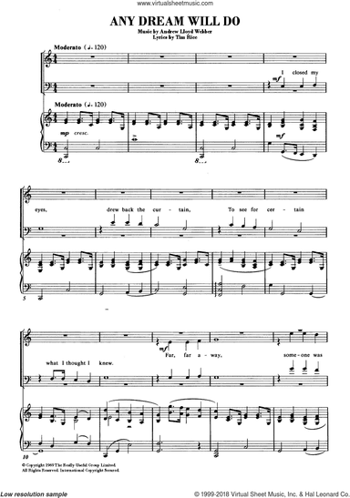 Any Dream Will Do (from Joseph And The Amazing Technicolor Dreamcoat)