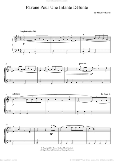 Pavane Pour Une Infante Defunte, (intermediate)