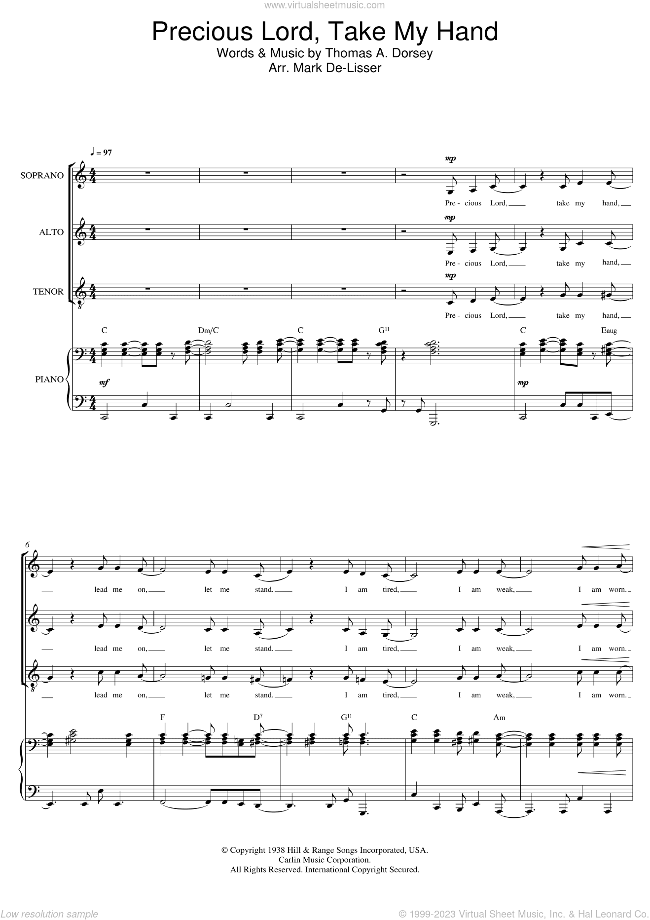 Precious Lord, Take My Hand (Take My Hand, Precious Lord) (arr. Mark De-Lisser)