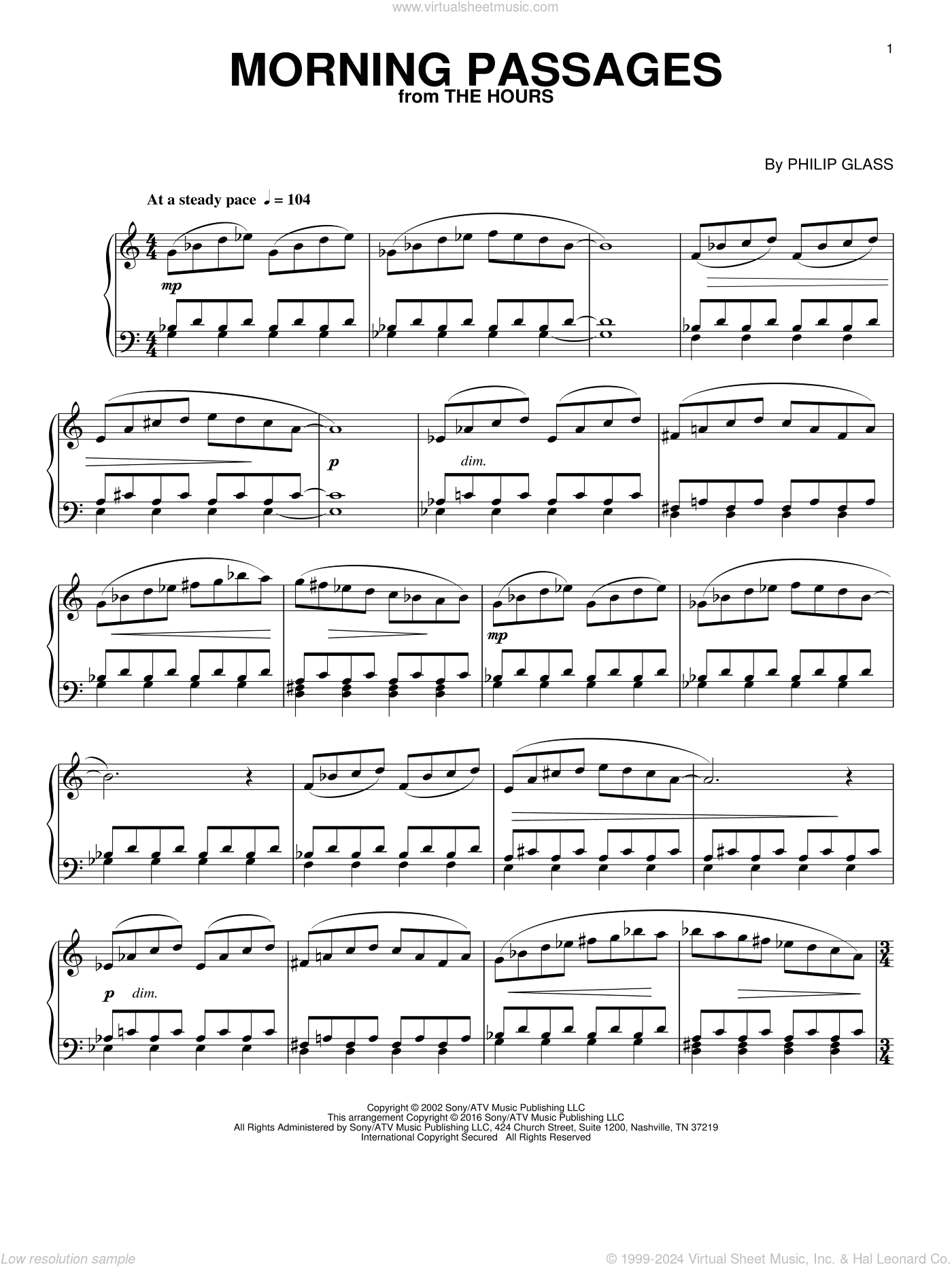 Morning Passages (from The Hours), (intermediate)