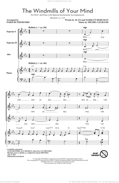 The Windmills Of Your Mind (arr. Paris Rutherford)