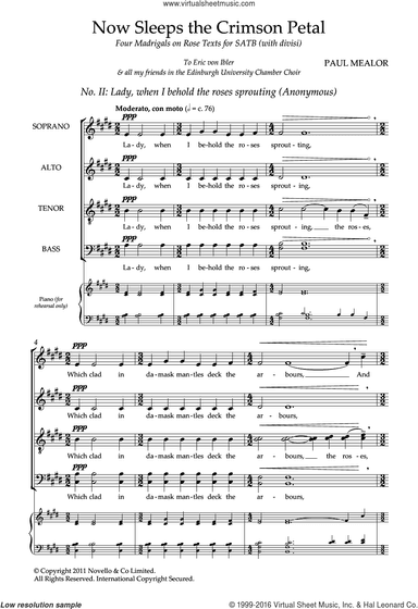 Lady, When I Behold (from 'Four Madrigals on Rose Texts')