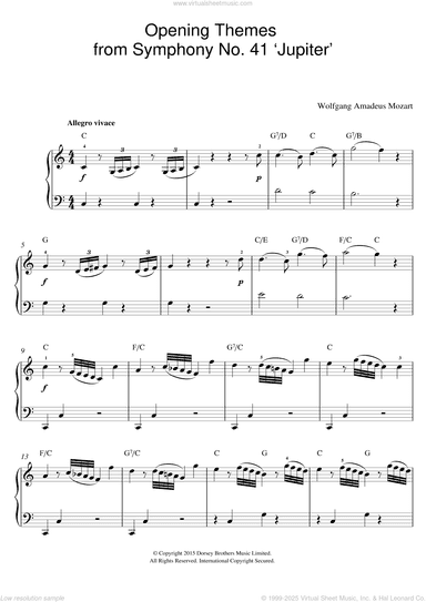 Opening Themes from Symphony No. 41 'Jupiter'