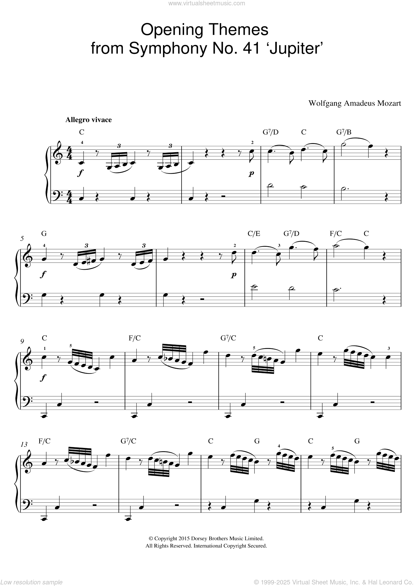 Opening Themes from Symphony No. 41 'Jupiter'