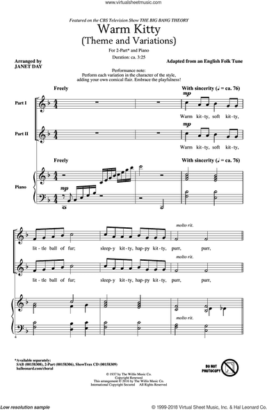 Warm Kitty (arr. Janet Day)