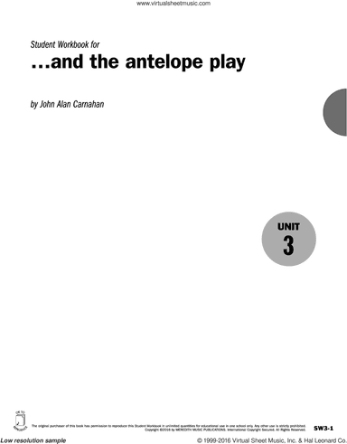 Guides to Band Masterworks, Vol. 6 - Student Workbook - and the antelope play