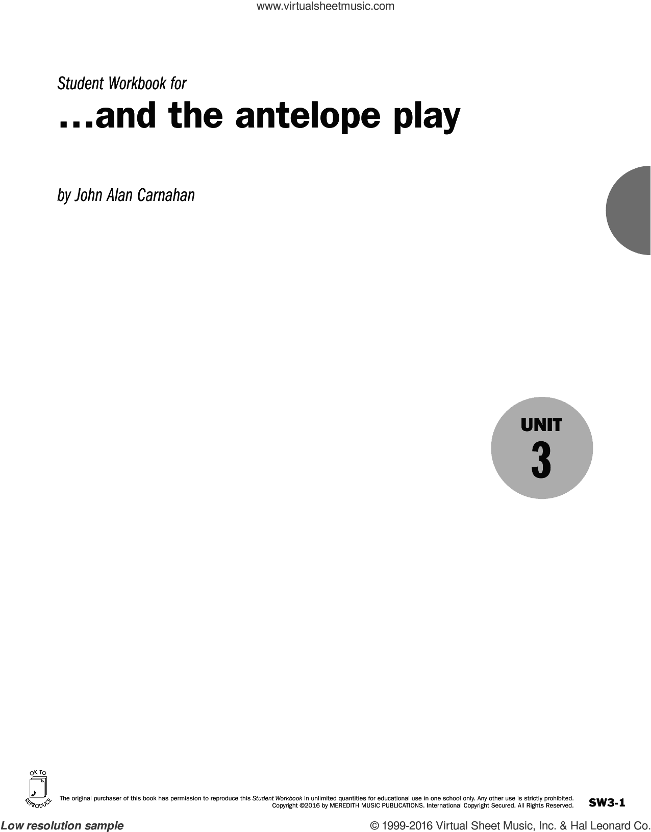 Guides to Band Masterworks, Vol. 6 - Student Workbook - and the antelope play