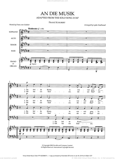An Die Musik (arr. Lydia Smallwood)
