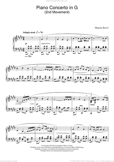Piano Concerto In G, 2nd Movement 'Adagio Assai' (Excerpt)