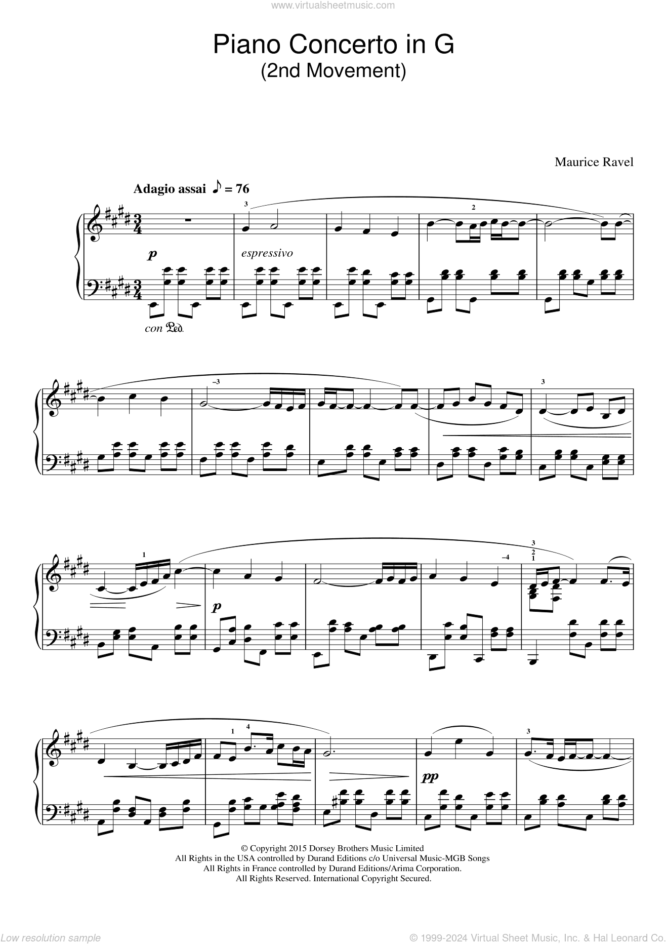 Piano Concerto In G, 2nd Movement 'Adagio Assai' (Excerpt)