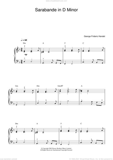 Sarabande (from Harpsichord Suite in D Minor)