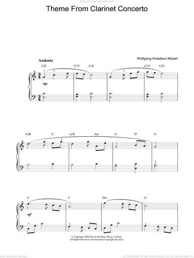 Slow Movement Theme from Clarinet Concerto