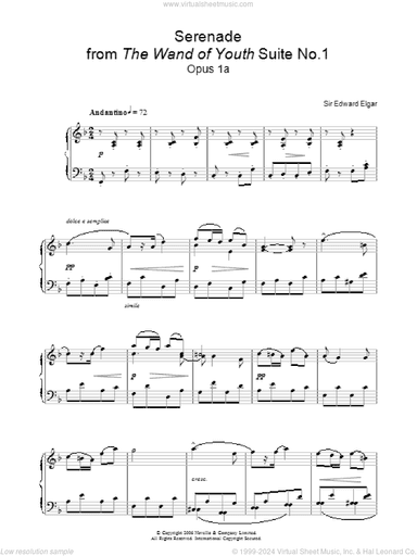 Serenade From The Wand Of Youth Suite No 1 Op 1a