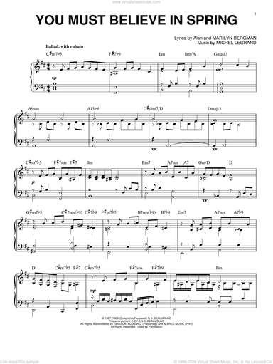 You Must Believe In Spring [Jazz version] (arr. Brent Edstrom)