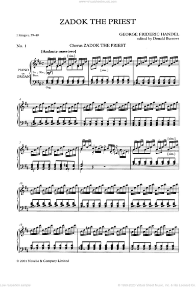 Zadok The Priest (arr. Donald Burrows)
