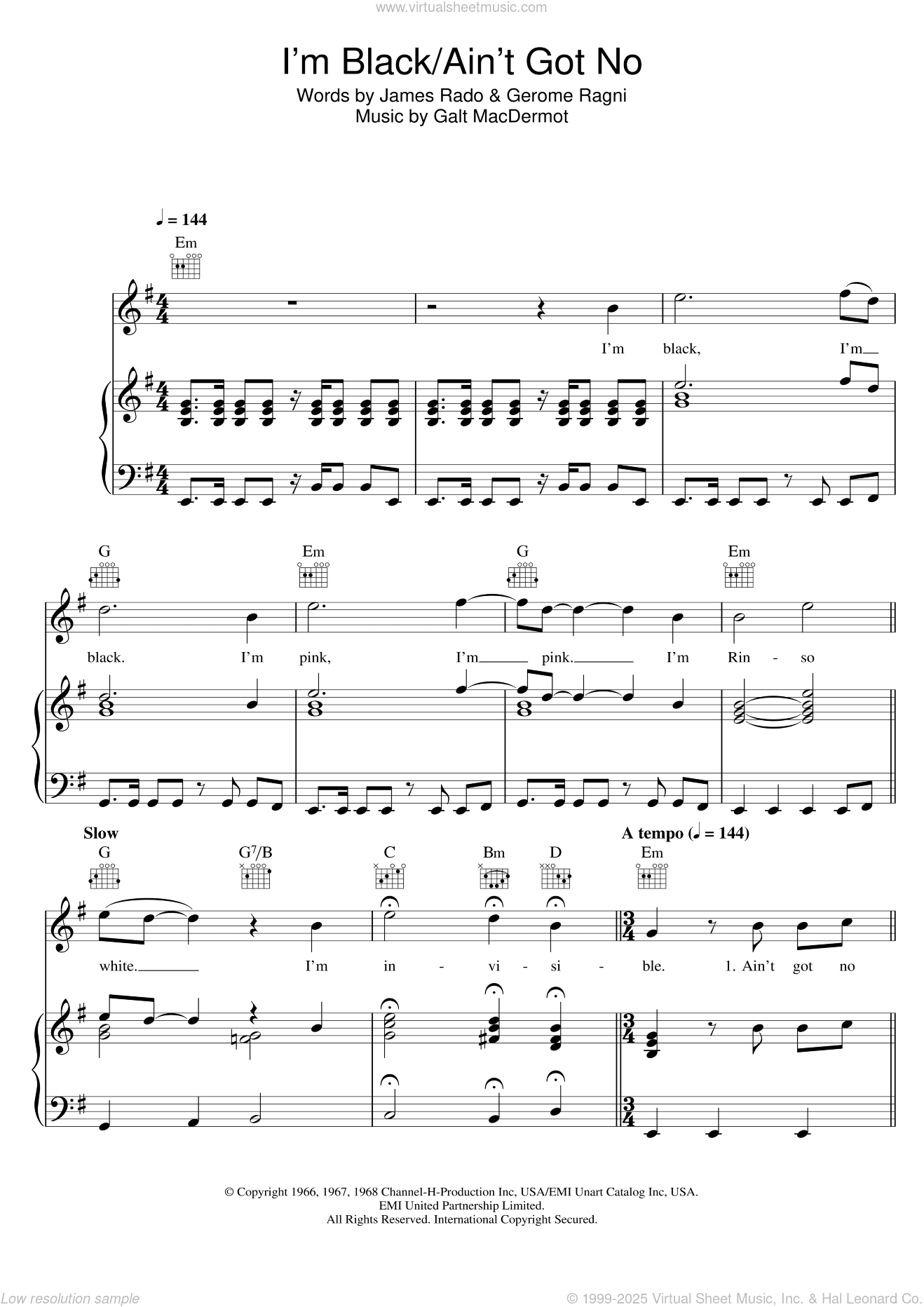 I'm Black/Ain't Got No (from 'Hair')