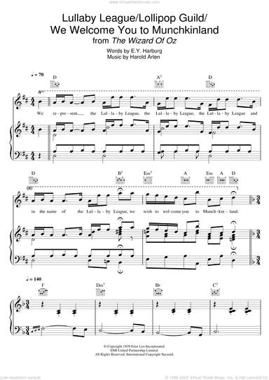 Lullaby League/Lollipop Guild/We Welcome You To Munchkinland (from 'The Wizard Of Oz')