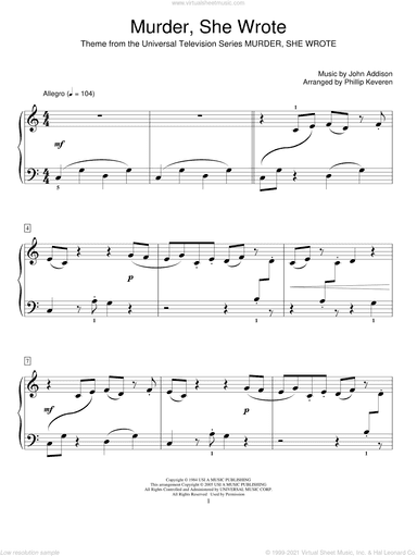 Murder, She Wrote (arr. Phillip Keveren)