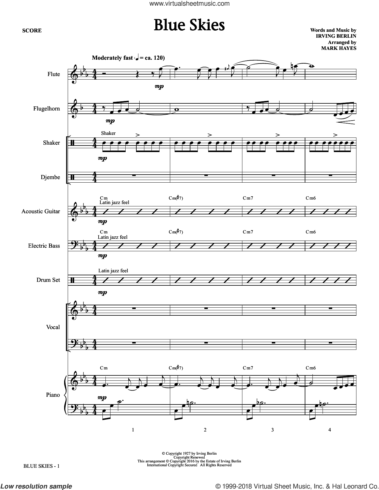Blue Skies (arr. Mark Hayes) (COMPLETE)