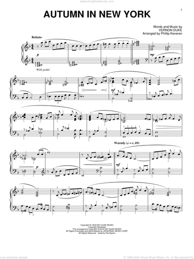 Autumn In New York (arr. Phillip Keveren)