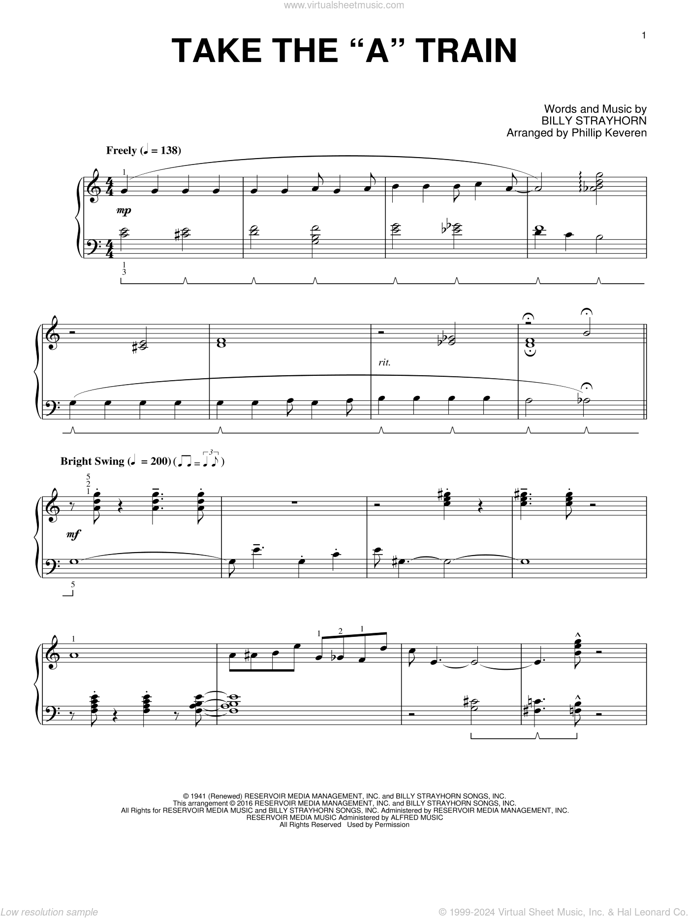 Take The "A" Train (arr. Phillip Keveren)