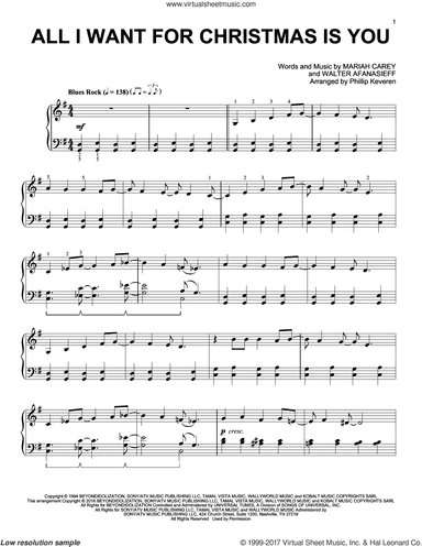 All I Want For Christmas Is You (arr. Phillip Keveren)