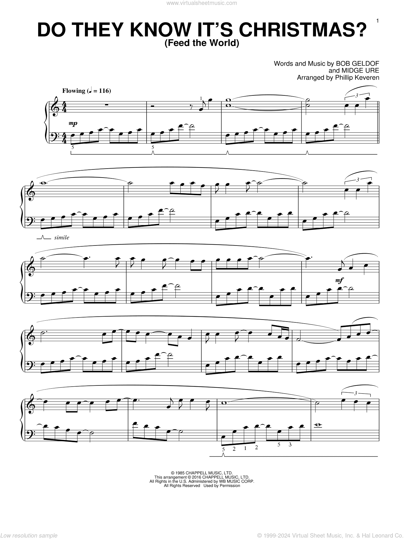 Do They Know It's Christmas? (Feed The World) (arr. Phillip Keveren)