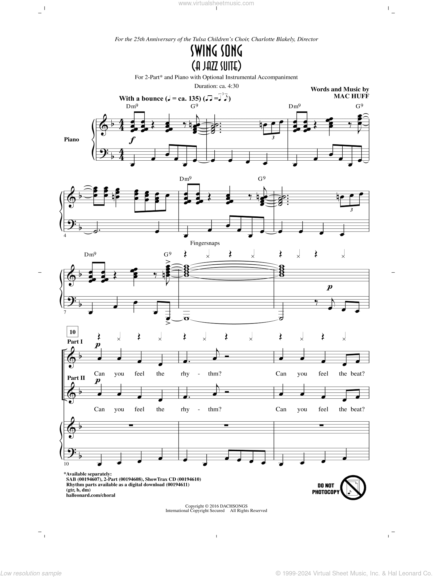 Swing Song (A Jazz Suite)