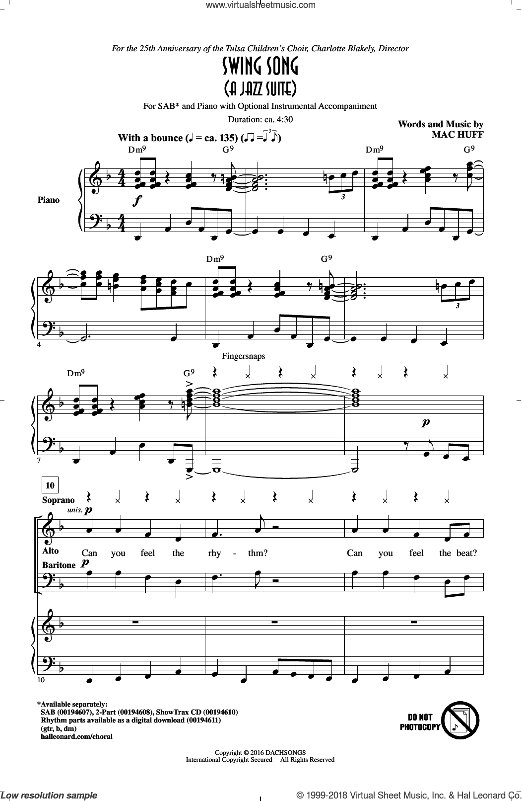 Swing Song (A Jazz Suite)