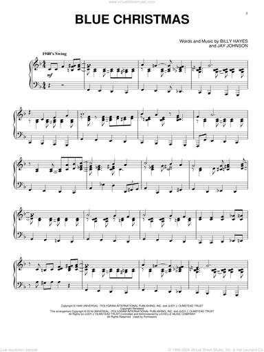 Blue Christmas, (intermediate)