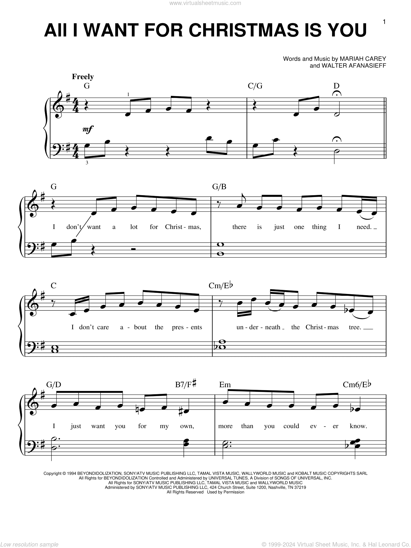 All I Want For Christmas Is You, (beginner)