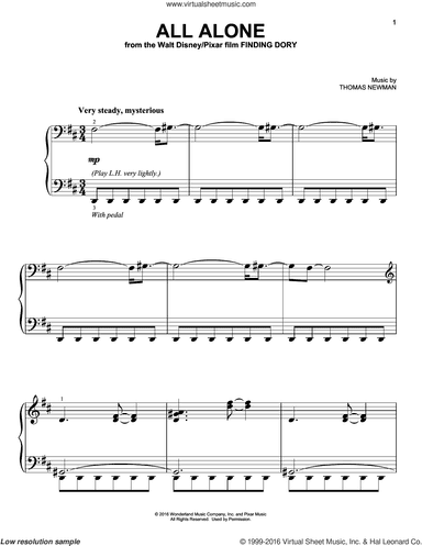 All Alone (from Finding Dory), (easy)