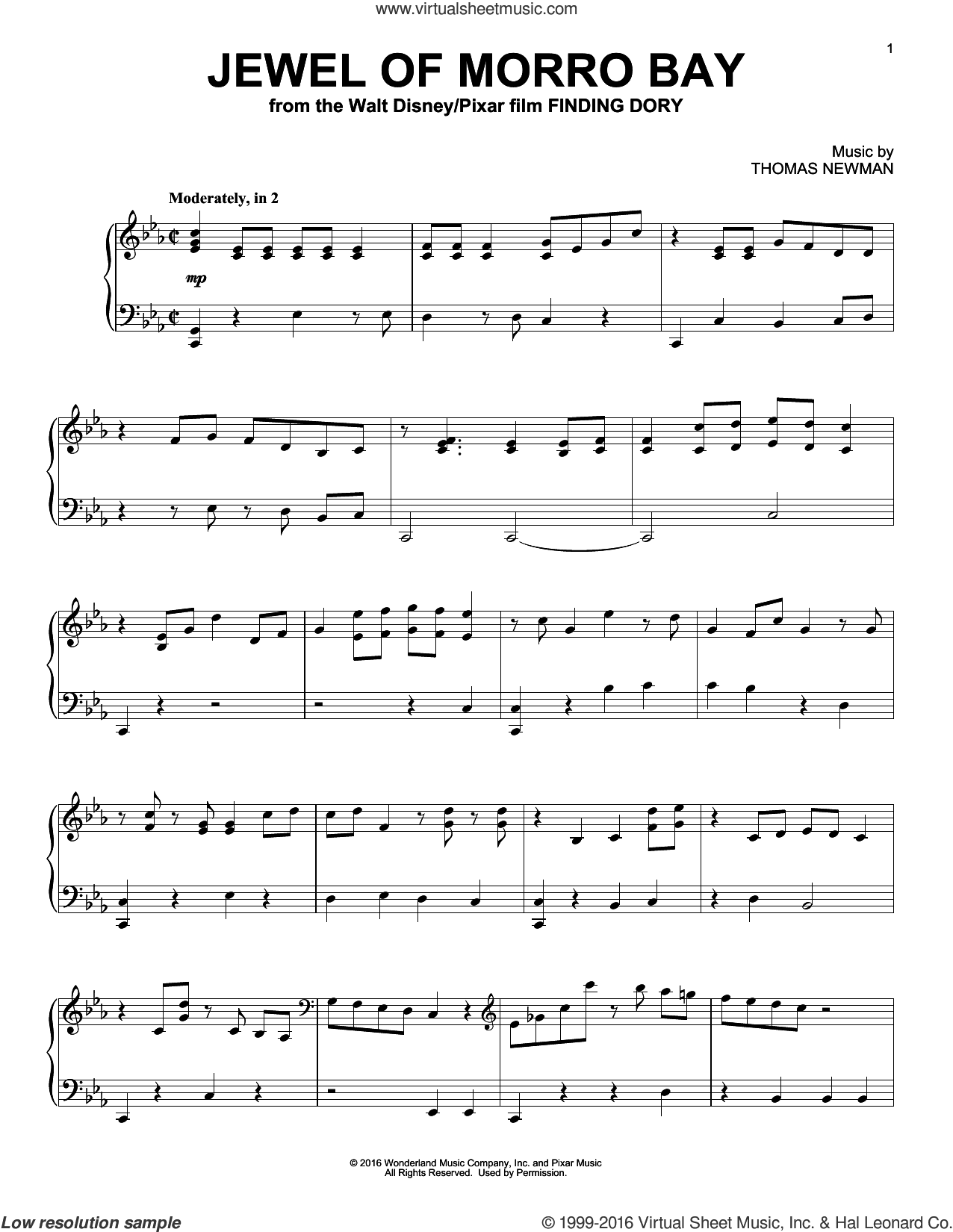 Jewel Of Morro Bay (from Finding Dory), (intermediate)