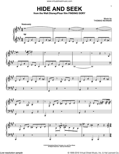 Hide And Seek (from Finding Dory), (intermediate)