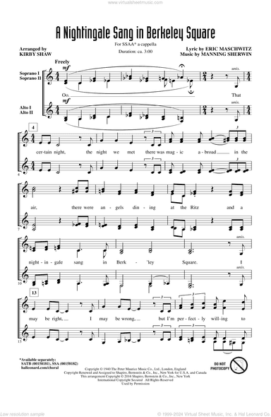A Nightingale Sang In Berkeley Square