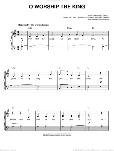 O Worship The King (arr. Phillip Keveren)