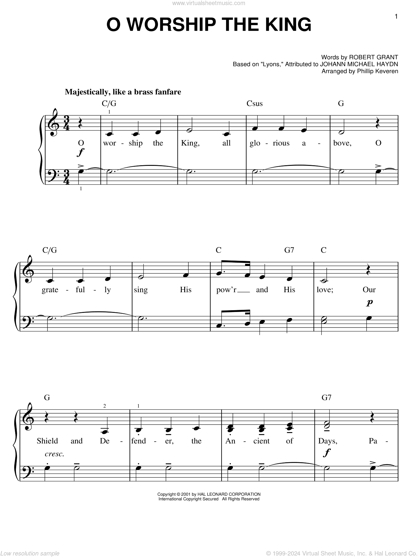 O Worship The King (arr. Phillip Keveren)