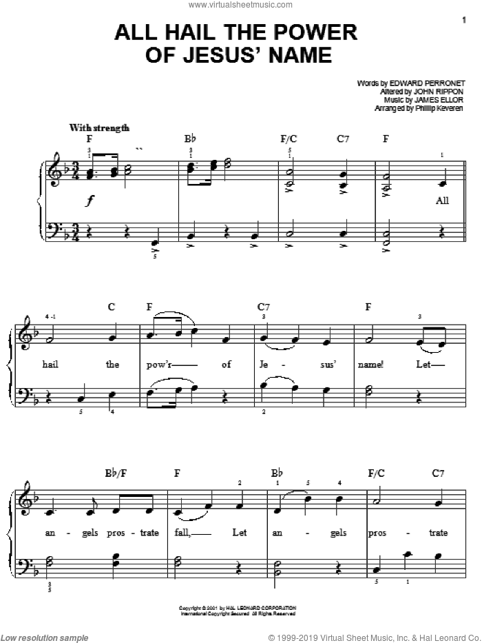 All Hail The Power Of Jesus' Name (arr. Phillip Keveren)